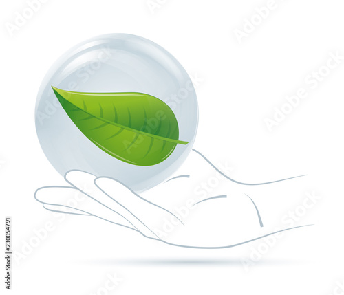 Hand support green ecology