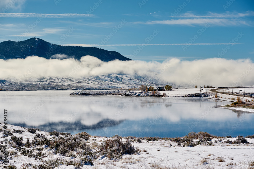 Winter landscape with Wolford Mountain Reservoir Winter landscape with Wolford Mountain Reservoir