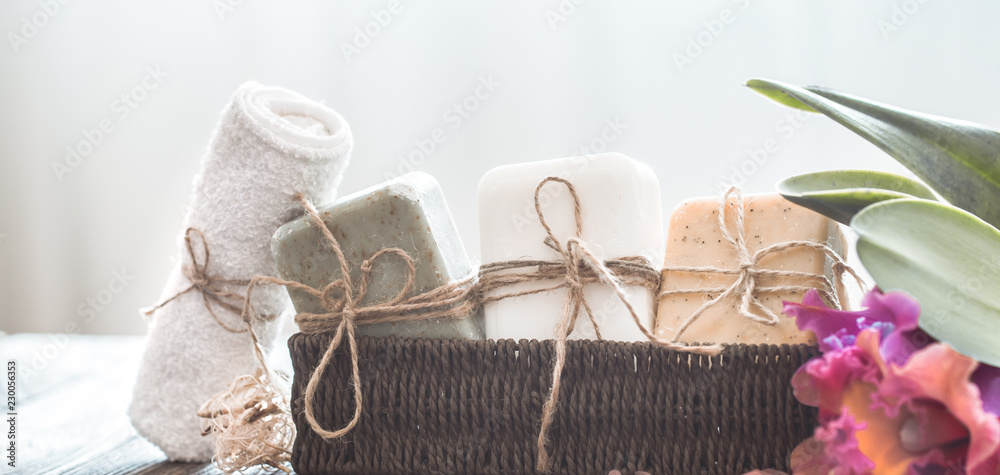 Spa soap composition with orchid Spa soap composition with orchid