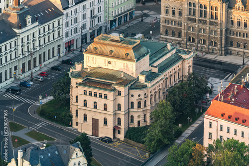 F.X Salda Theater in Liberec on aerial shot photo