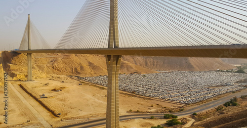 Wadi Laban Bridge, a cable-stayed bridge in Riyadh, Saudi Arabia.