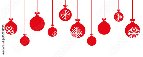 red christmas bauble decoration with snowflakes