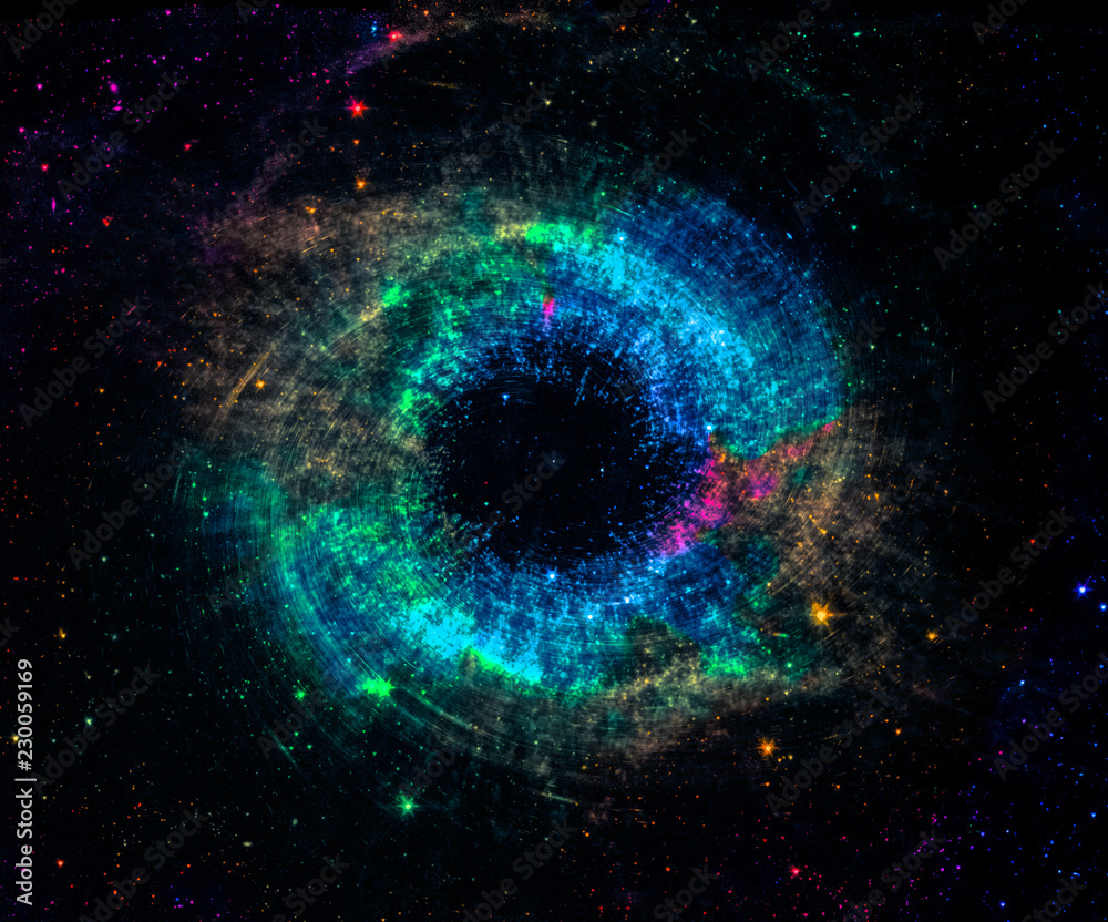 Black hole over colorful star field in outer space. Abstract space wallpaper.  Universe filled with stars. Elements of this image furnished by NASA. Stock  Photo | Adobe Stock