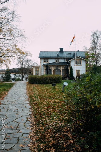 ESPOO, FINLAND - october 27, 2018: The Akseli Gallen-Kallela Museum. Near Helsinki. Akseli Gallen-Kallela (1865-1931) is national finnish painter, best known for his  illustrations to the Kalevala photo