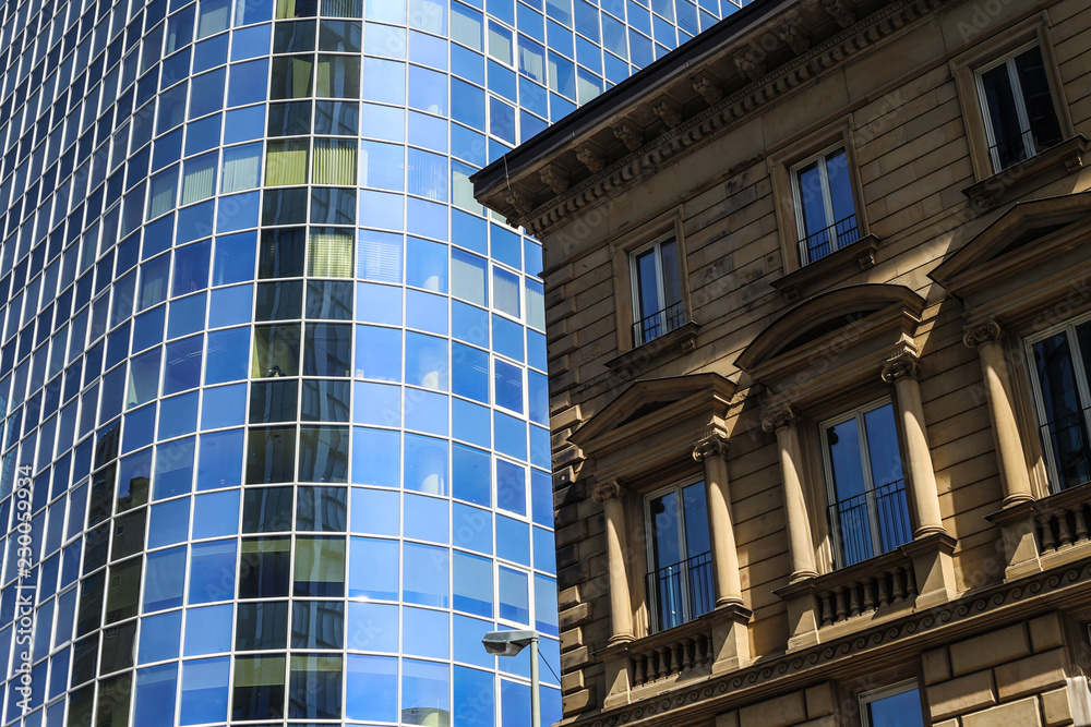 Naklejka premium Blue contrasts in Frankfurt
