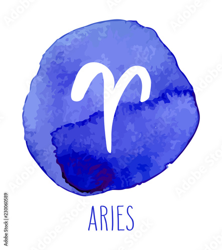 Aries hand drawn Zodiac sign