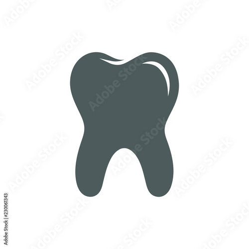 Tooth icon. Symbol tooth isolated on white background. Logo dental. Dental care design template. Vector illustration