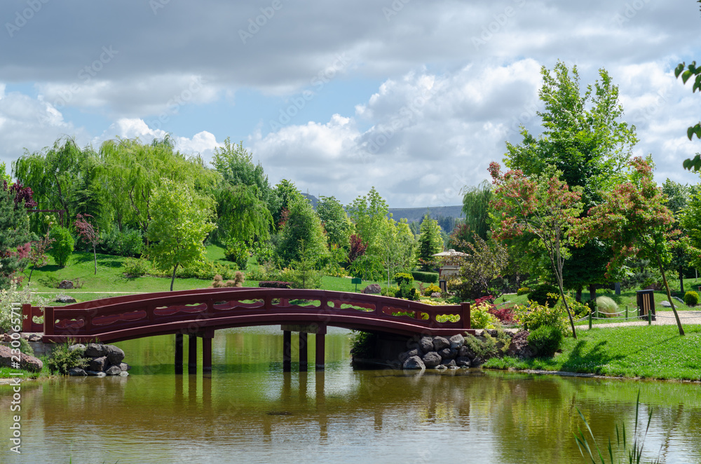 Colorful garden scenery in summer at Eskisehir in Turkey. Colorful garden scenery in summer at Eskisehir in Turkey.