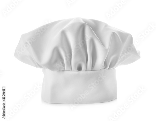 Traditional chef's hat on white background