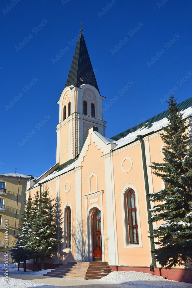 Obraz premium Arkhangelsk, Russia, old Lutheran church on Karl Marx street, the house 3. Former Archangelskaya church