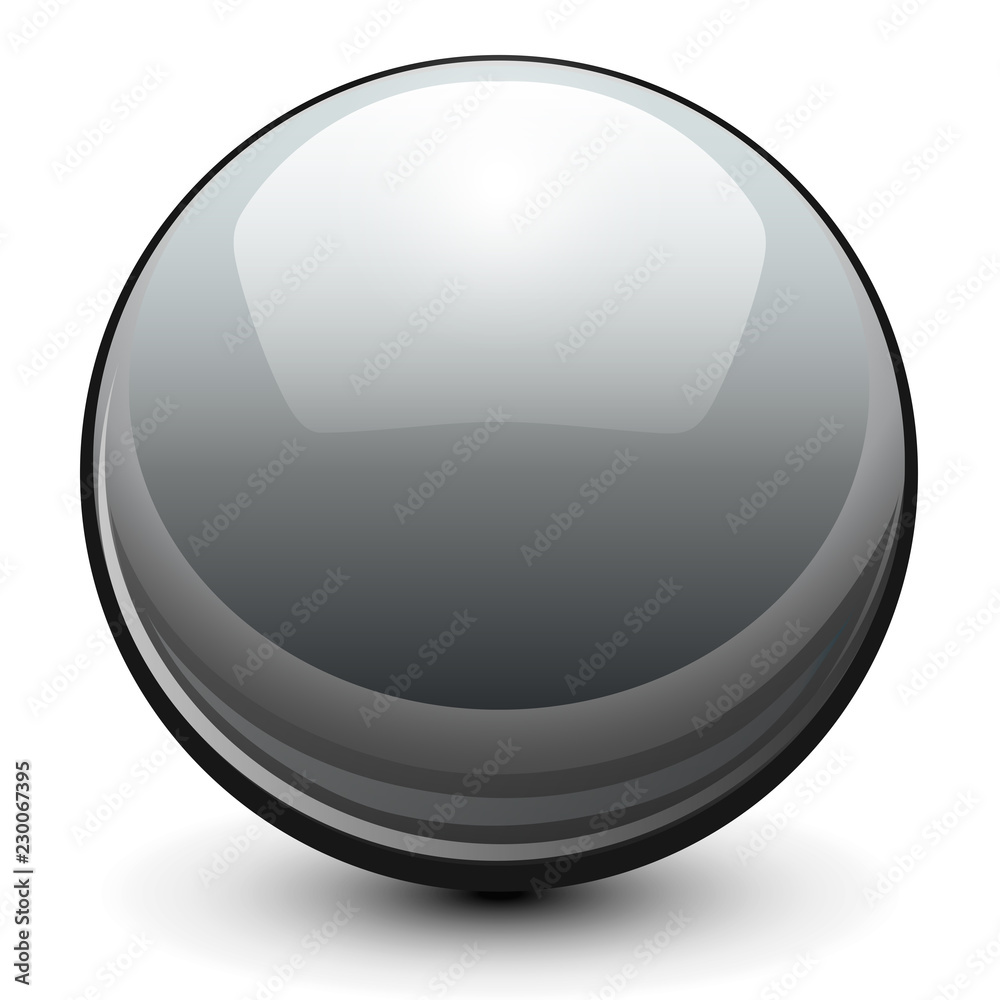 Glass sphere, grey 3D vector ball.
Glass sphere, grey 3D vector ball.