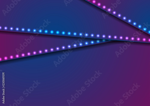 Neon led lights blue violet abstract corporate background