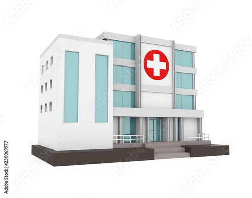 Fototapeta Naklejka Na Ścianę i Meble -  Hospital Building Isolated