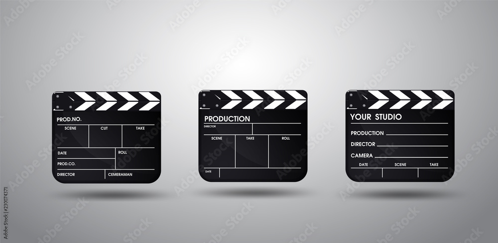 Animation Name Slate Slate of director film Collection. Illustration Vector EPS10. Stock ...