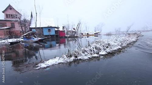 House near a lake in Kashmir, India.