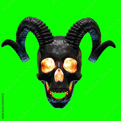 Foto Devil skull with horns 3d model