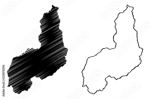 Piaui (Region of Brazil, Federated state, Federative Republic of Brazil) map vector illustration, scribble sketch Piauí map photo