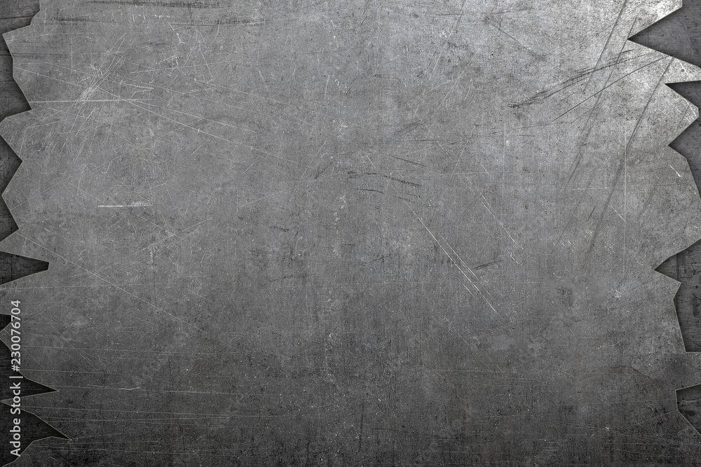 Naklejka premium Brushed torn edges steel background