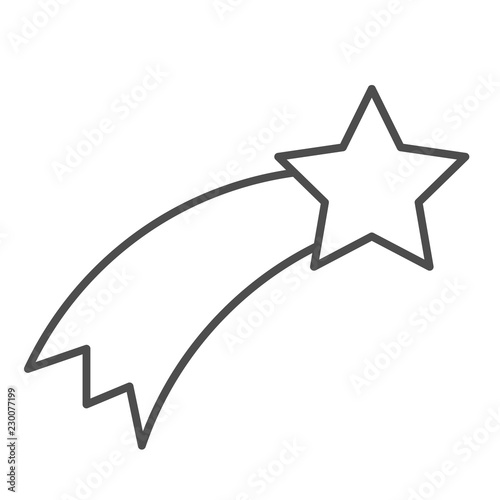 Shooting star thin line icon. Falling star vector illustration isolated on white. Astronomy outline style design, designed for web and app. Eps 10.
