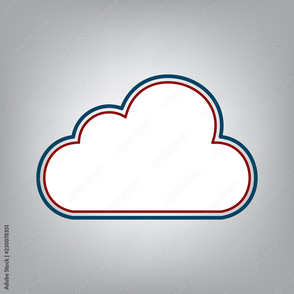 Cloud sign illustration. Vector. Dark red, transparent and midni
