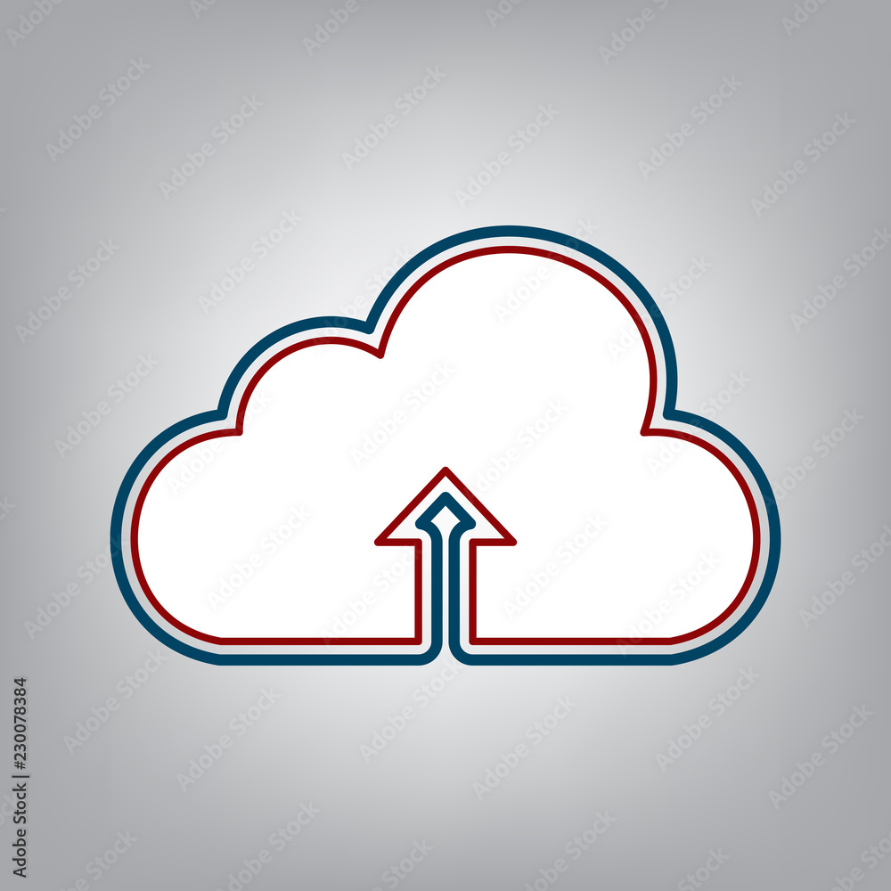 Cloud technology sign. Vector. Dark red, transparent and midnigh Cloud technology sign. Vector. Dark red, transparent and midnigh