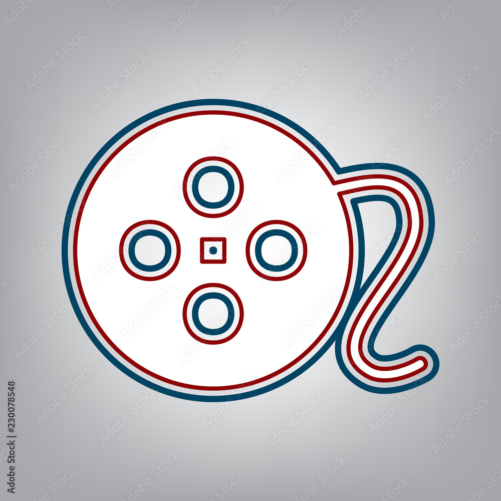 Film circular sign. Vector. Dark red, transparent and midnight g Film circular sign. Vector. Dark red, transparent and midnight g