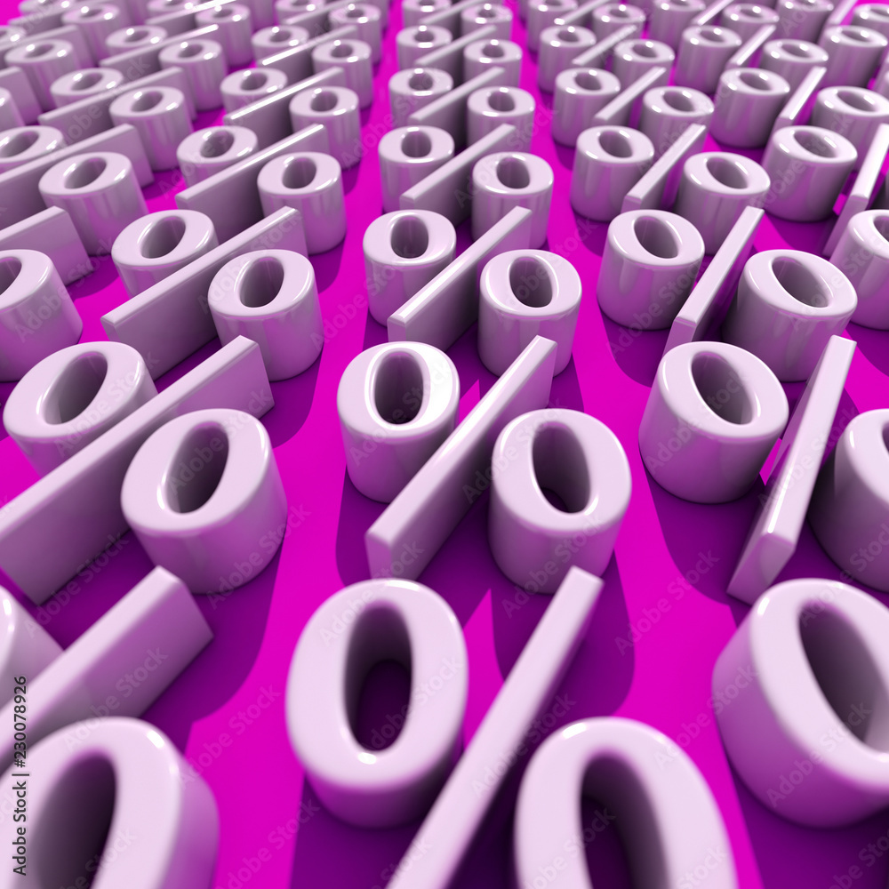 Fototapeta premium Percents Signs Abstract Background