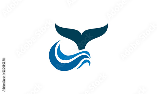 whale tail vector logo