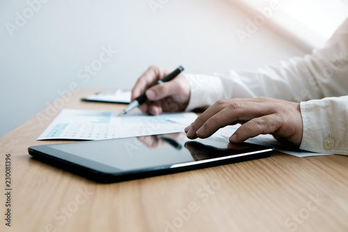 Auditor or internal revenue service staff, Business women checking annual financial statements of company. Audit Concept photo