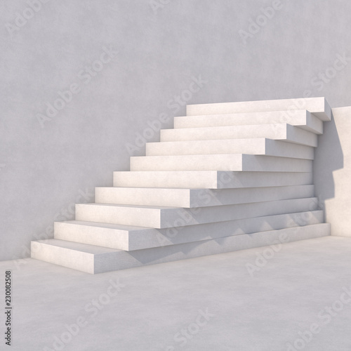 Rising arrow on staircase  increasing business. 3D