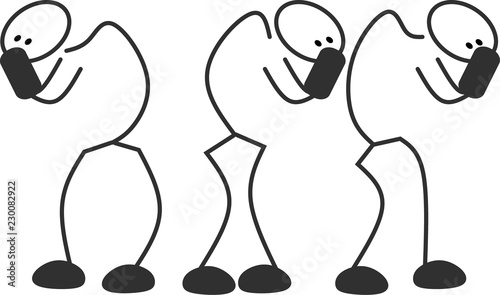 Strichmännchen mit Haltungsschäden