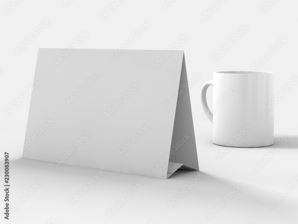 Mock up menu frame on table. 3D Mock up menu frame on table. 3D
