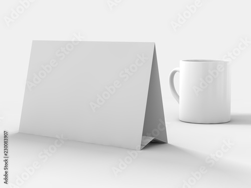 Mock up menu frame on table. 3D