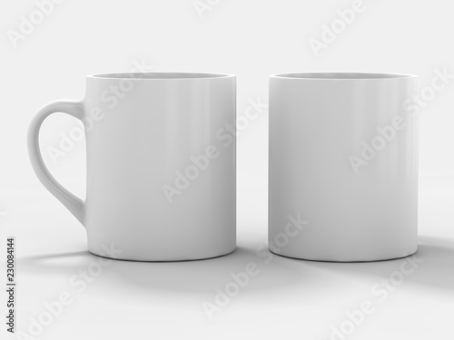 Mug Mockup standing on the surface. 3D