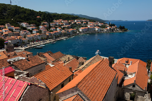 Korcula, a historic fortified town on the Adriatic island of Korcula in Croatia