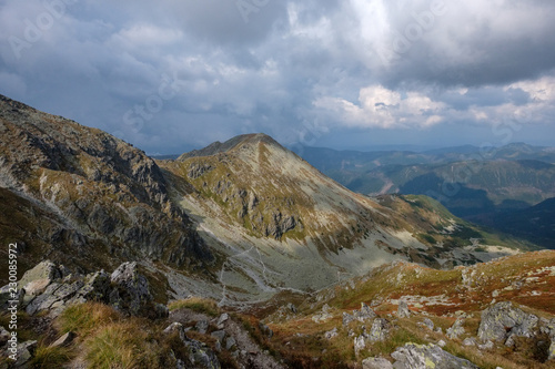 Fototapeta Naklejka Na Ścianę i Meble -  mountain panorama from top of Banikov peak in Slovakian Tatra mountains
