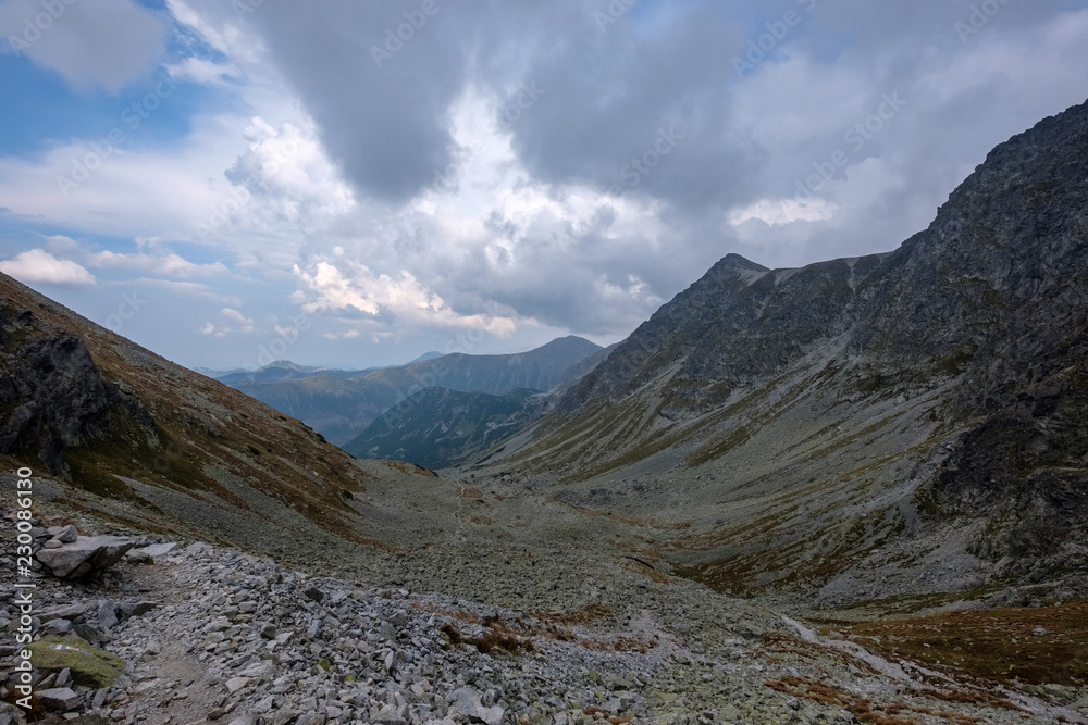 Obraz premium mountain panorama from top of Banikov peak in Slovakian Tatra mountains