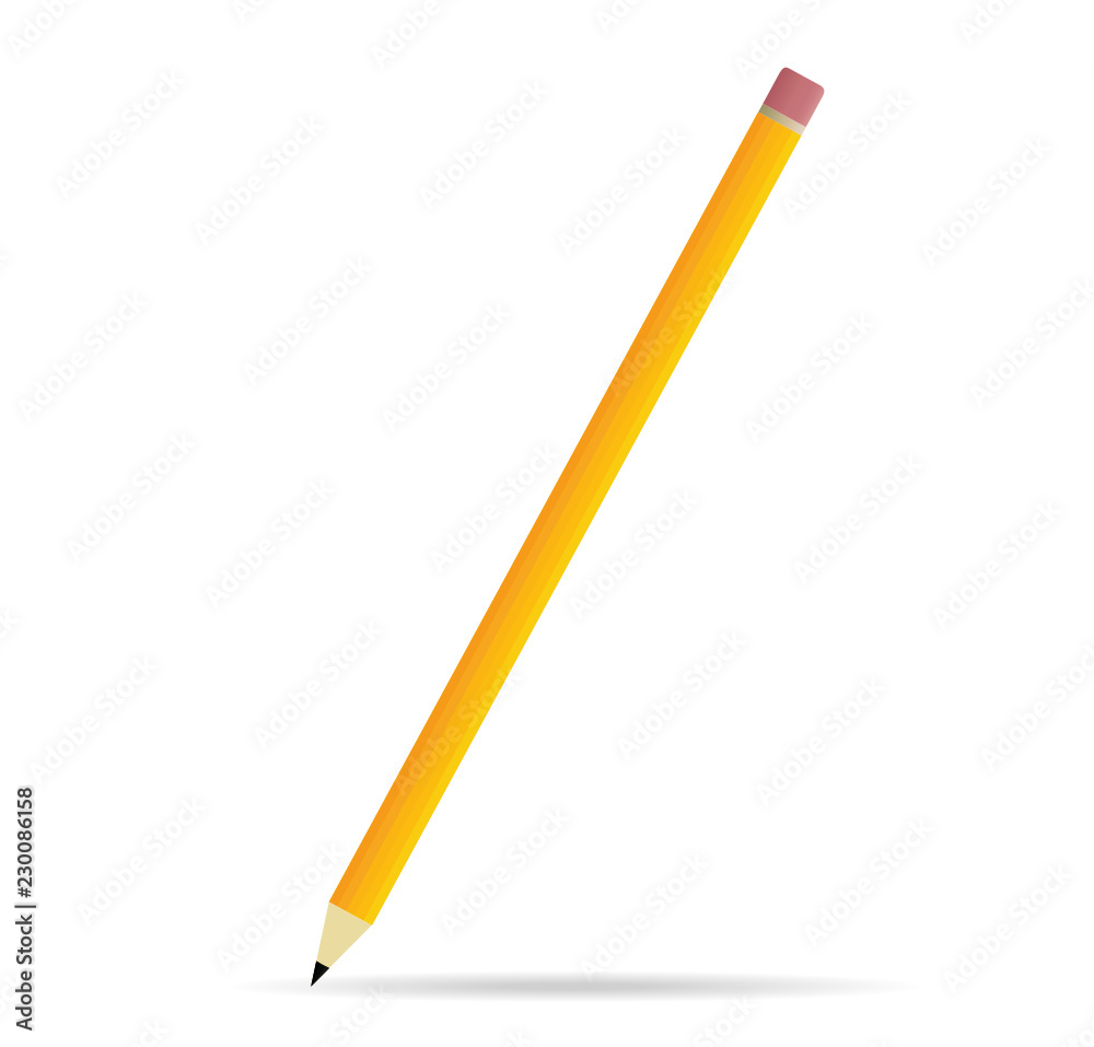 Pencil icon in flat design. Vector on white background with shadow. Pencil icon in flat design. Vector on white background with shadow.