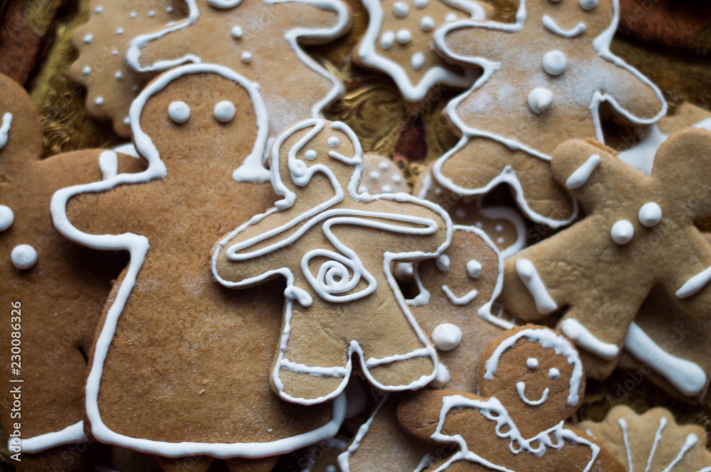 Gingerbread men and monsters on a tray Gingerbread men and monsters on a tray