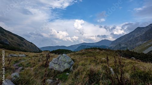 mountain panorama from top of Banikov peak in Slovakian Tatra mountains