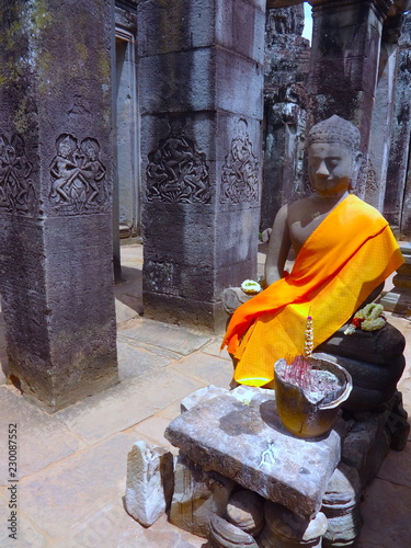 buddha statue in the ruins