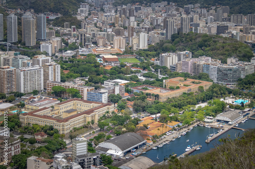 Aerial view of Urca neighborhood with Rio de Janeiro University (UFRJ) and Benjamin Constant Institute - Rio de Janeiro, Brazil