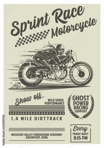 Vintage Motorcycle Poster (ID: 230093516)