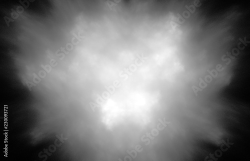 White fracatal lines on black background. Fantasy fractal texture. Digital art. 3D rendering. Computer generated image.