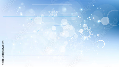 Snowflakes and festive lights - vector background with beautiful snowflakes that merrily shine and shimmer in color space