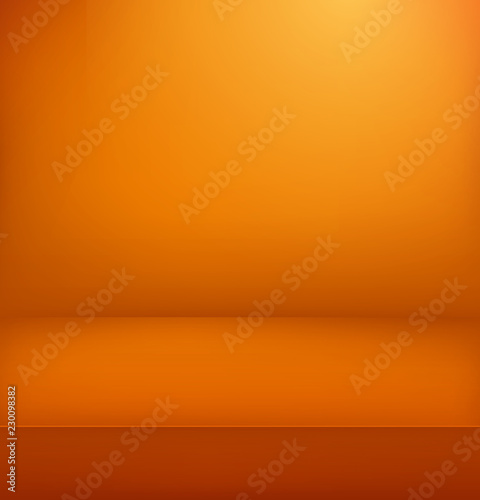 Orange illuminated stage. Vector illustration. Vertical advertising template