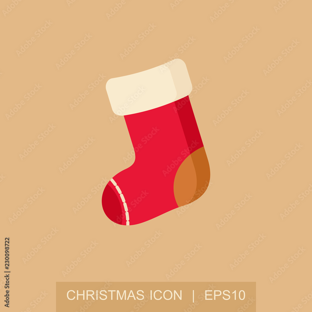 Christmas socks icon. Christmas card template