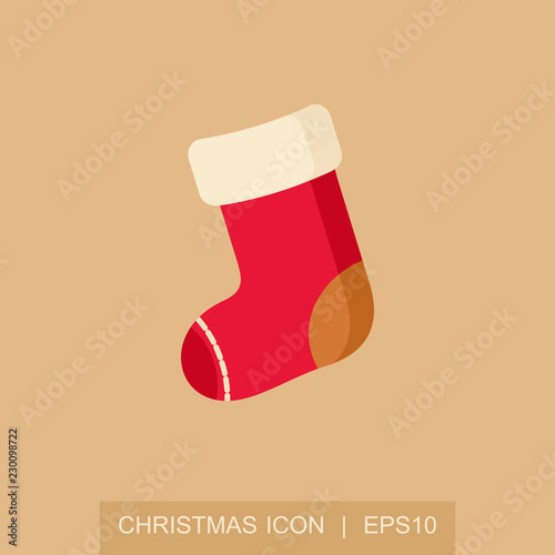 Christmas socks icon. Christmas card template