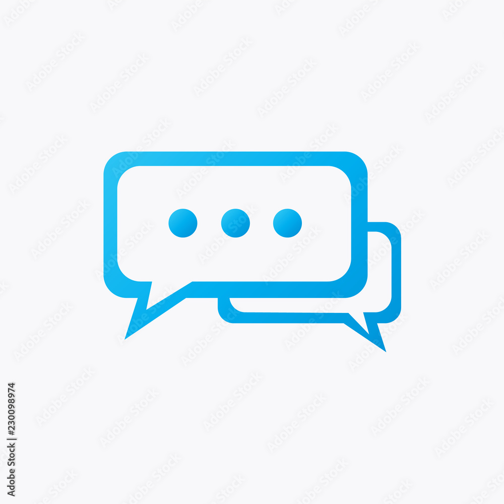 Chat Icon in trendy flat style isolated on grey background. Speech bubble symbol for your web site design, logo, app, UI. Vector illustration, EPS10. Chat Icon in trendy flat style isolated on grey background. Speech bubble symbol for your web site design, logo, app, UI. Vector illustration, EPS10.