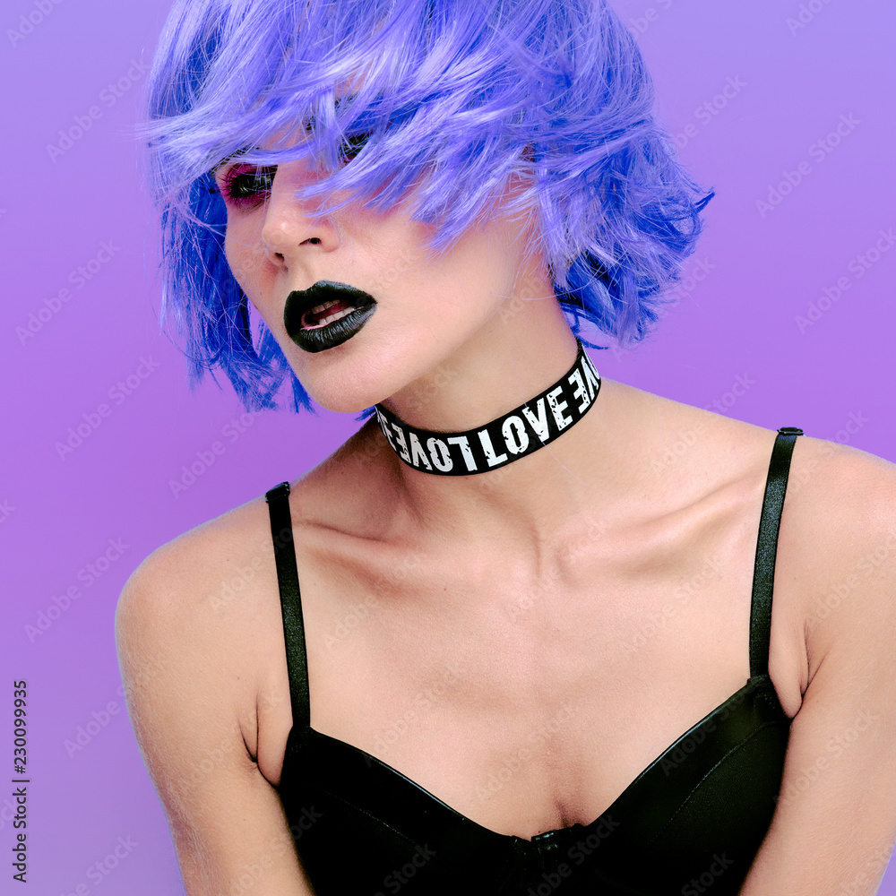 Crazy purple hair wig sale